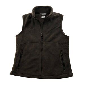 Columbia Womens Vest Jacket Medium Fleece Full-Zip Cozy Winter Stand Up Collar